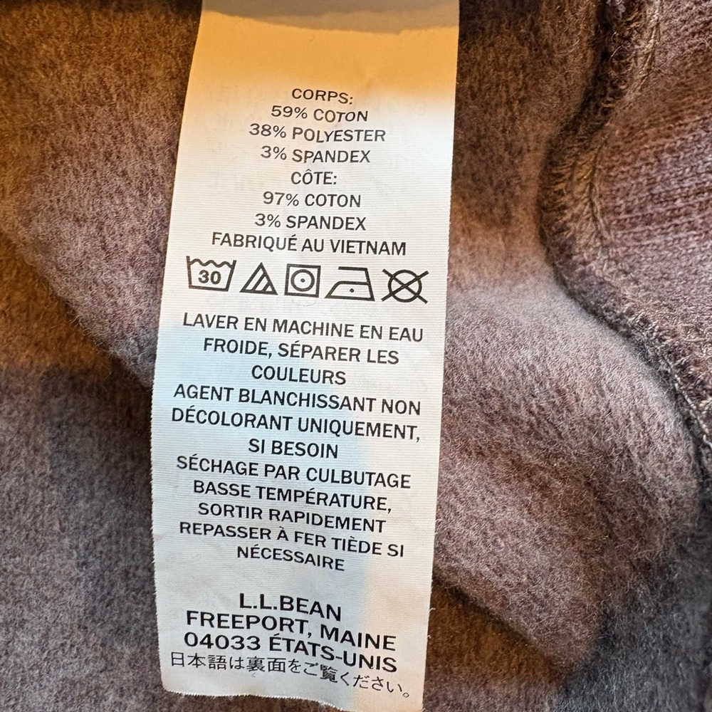 L.L.Bean Soft Cozy Funnel Neck Pullover Hoodie in Heather Purple Size XL layer - Picture 4 of 10